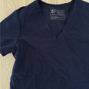 Figs Deep Blue V-Neck Scrub Top
